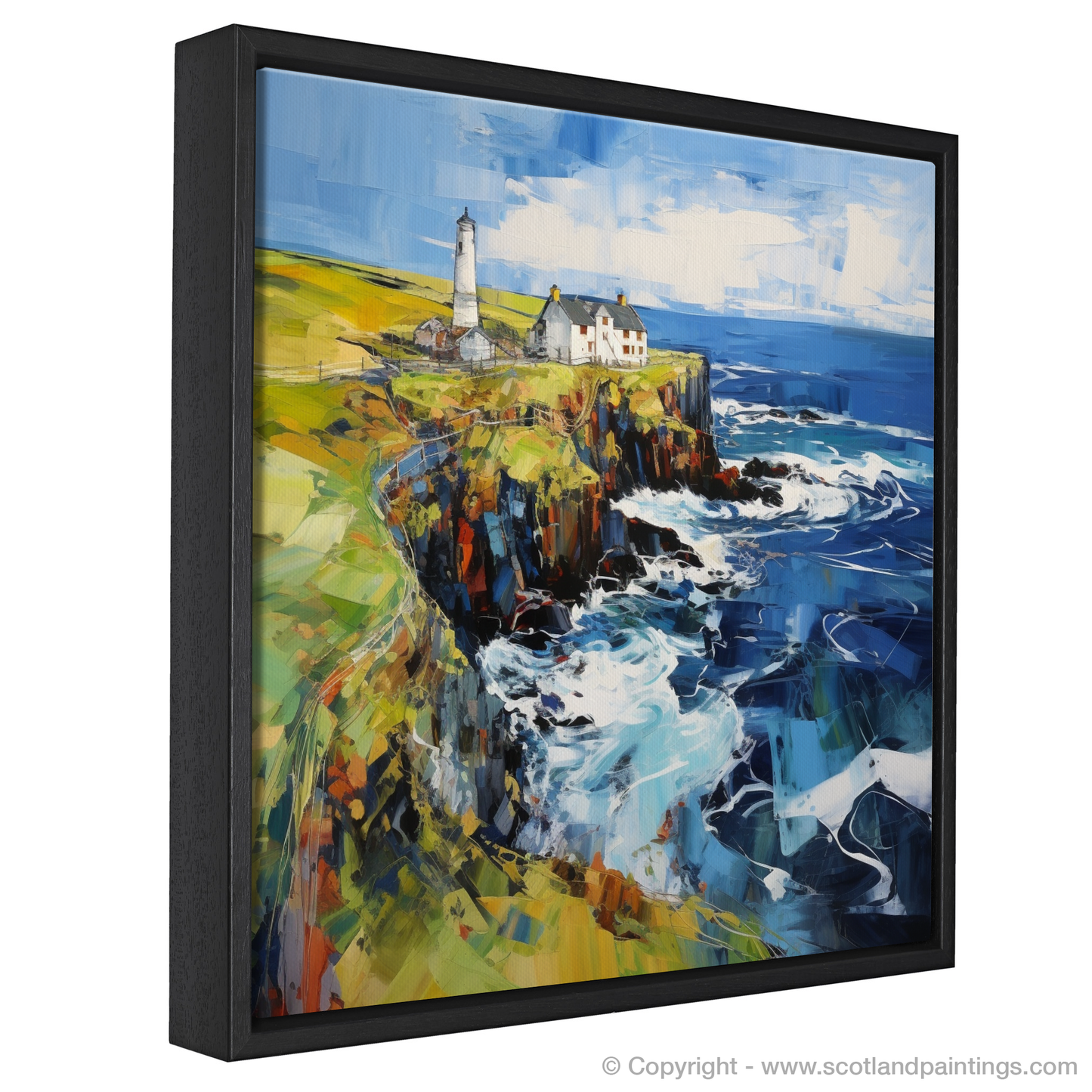 Painting and Art Print of Shetland, North of mainland Scotland entitled "Shetland Sentinel: An Expressionist Ode to the Isles".