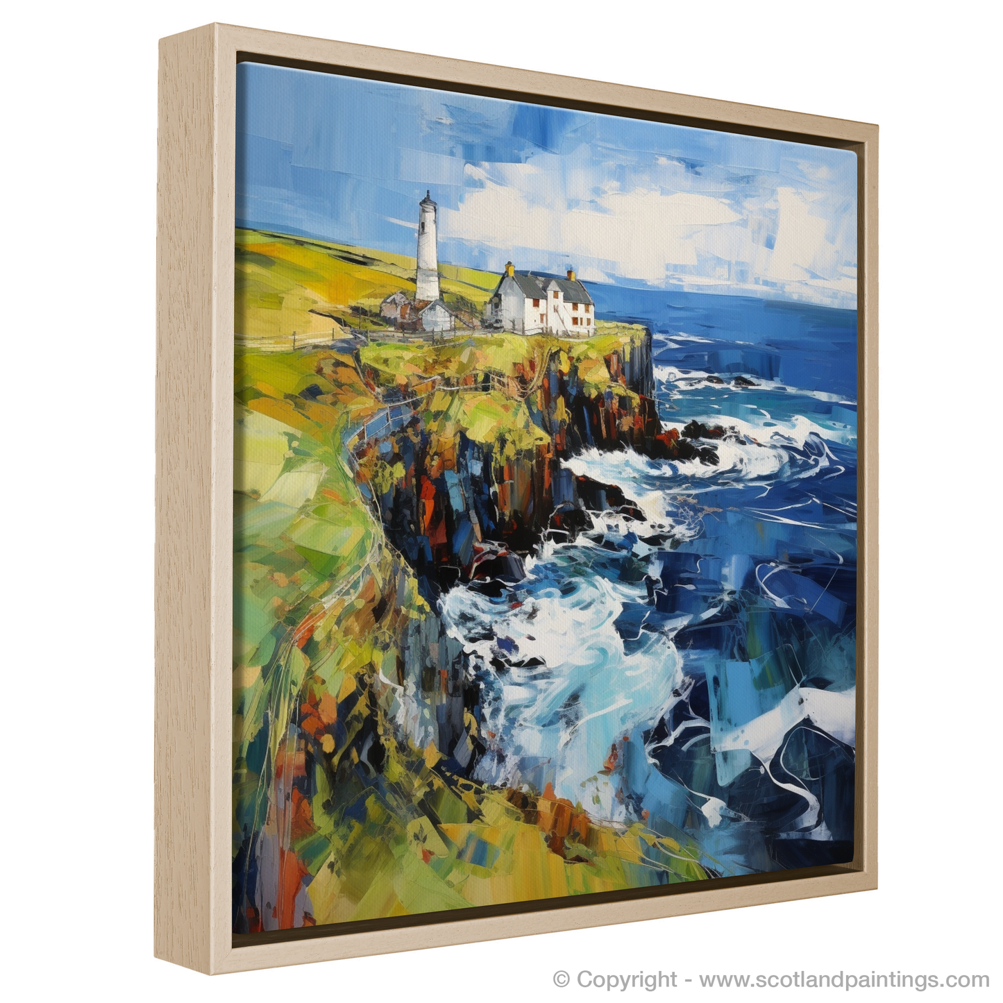 Painting and Art Print of Shetland, North of mainland Scotland entitled "Shetland Sentinel: An Expressionist Ode to the Isles".