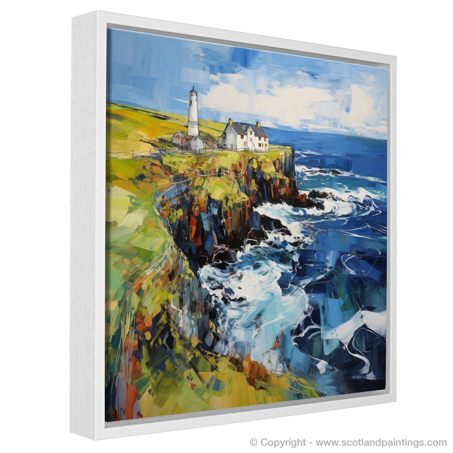 Painting and Art Print of Shetland, North of mainland Scotland entitled "Shetland Sentinel: An Expressionist Ode to the Isles".