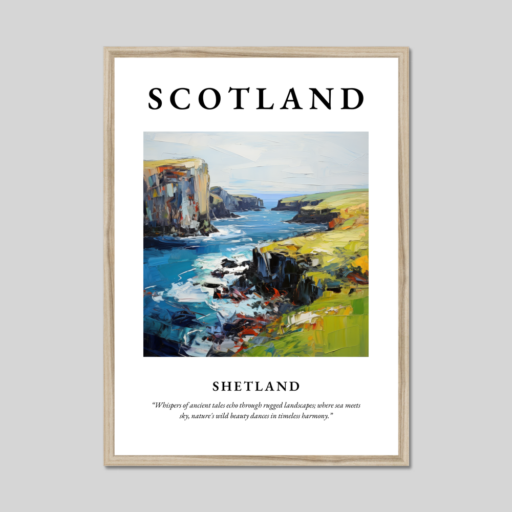 Poster in a natural frame with the word Scotland