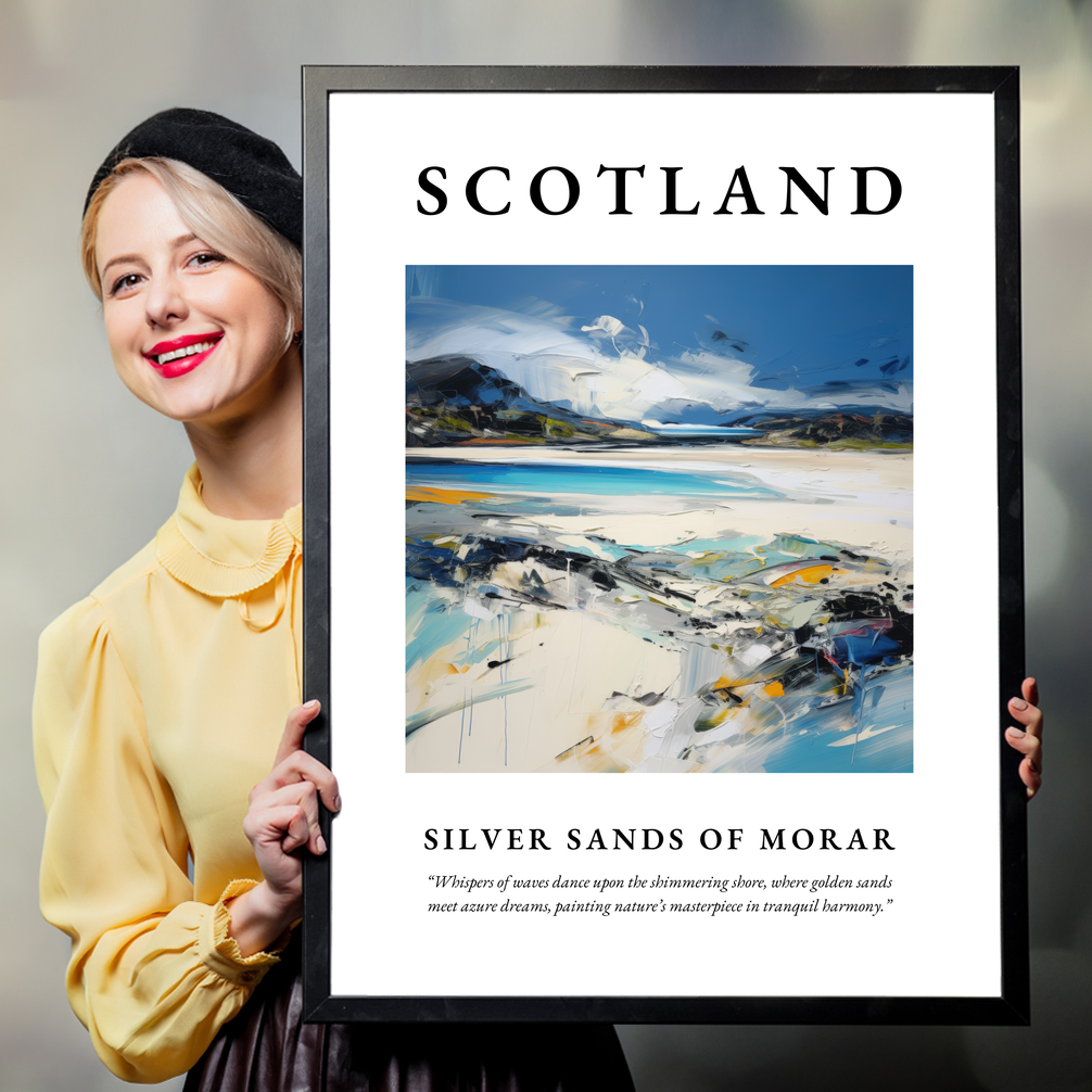 Person holding a poster of Silver Sands of Morar