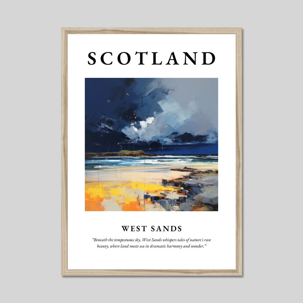 Poster in a natural frame with the word Scotland