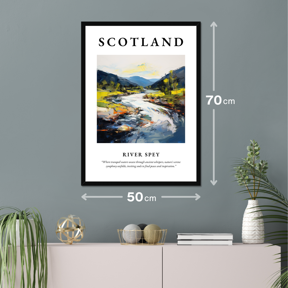 Poster of River Spey hanging on a wall