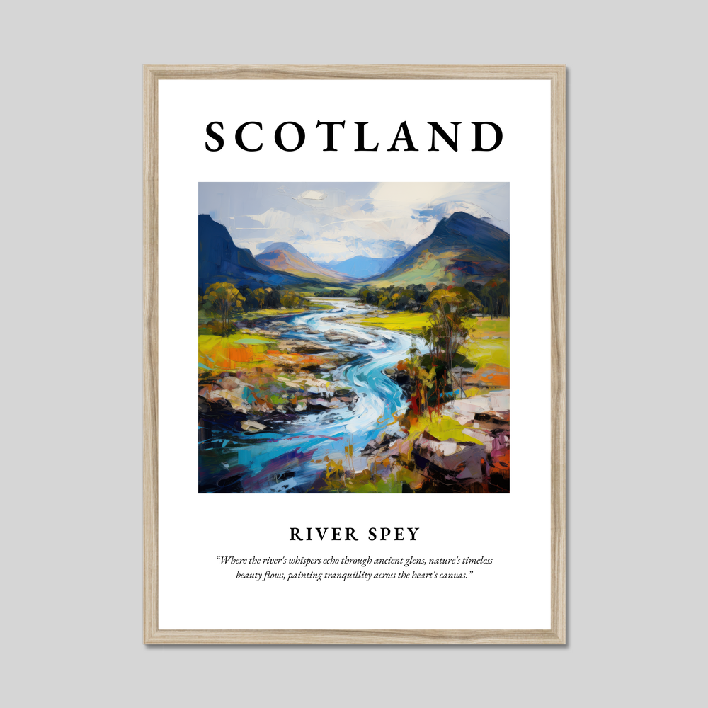 Poster in a natural frame with the word Scotland