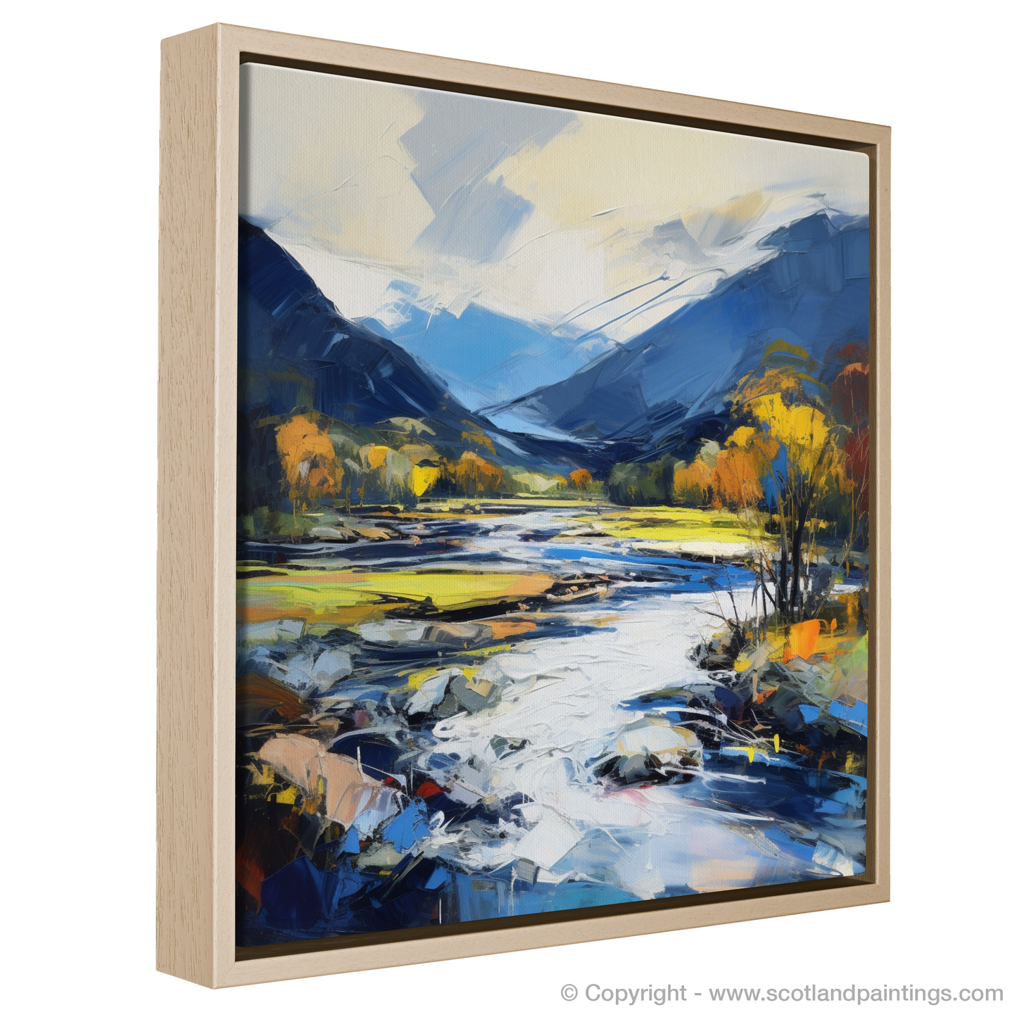 Painting and Art Print of River Spey, Highlands entitled "Wild Spey: An Expressionist Ode to the Highlands".