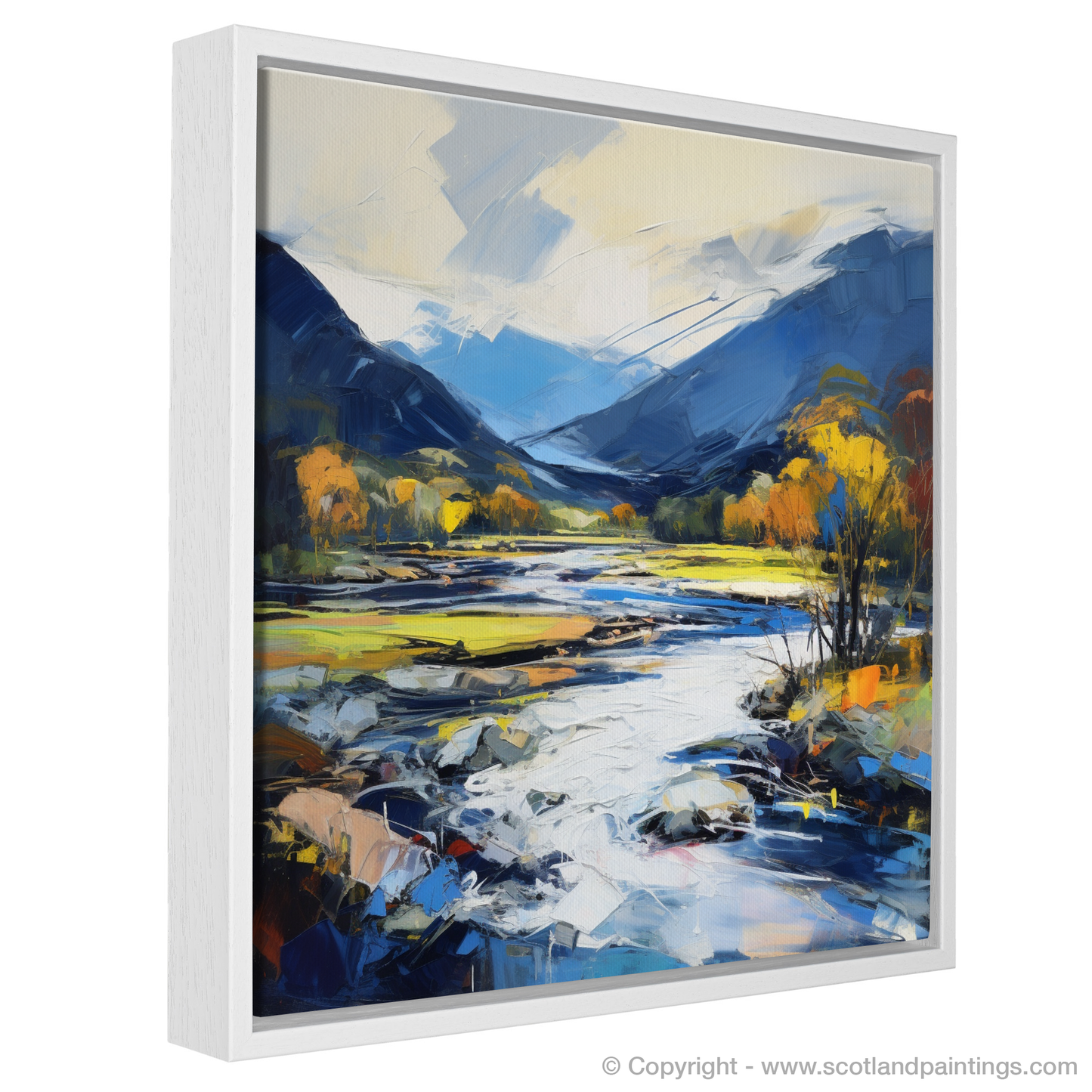 Painting and Art Print of River Spey, Highlands entitled "Wild Spey: An Expressionist Ode to the Highlands".