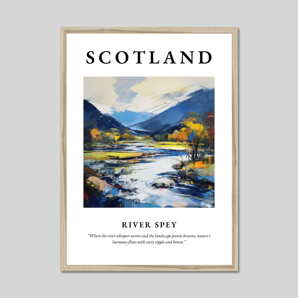 Poster in a natural frame with the word Scotland