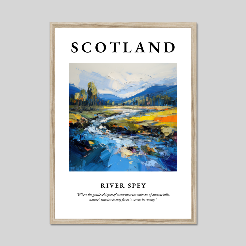 Poster in a natural frame with the word Scotland