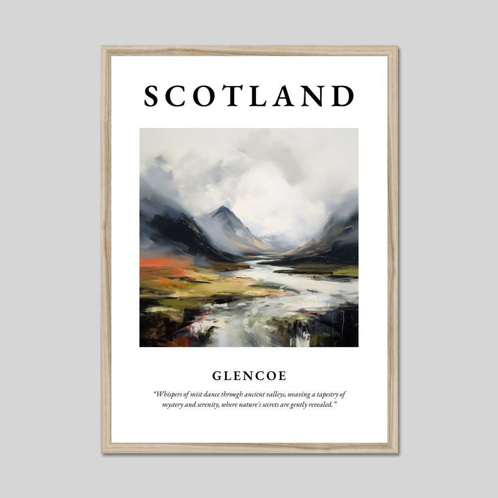 Poster in a natural frame with the word Scotland