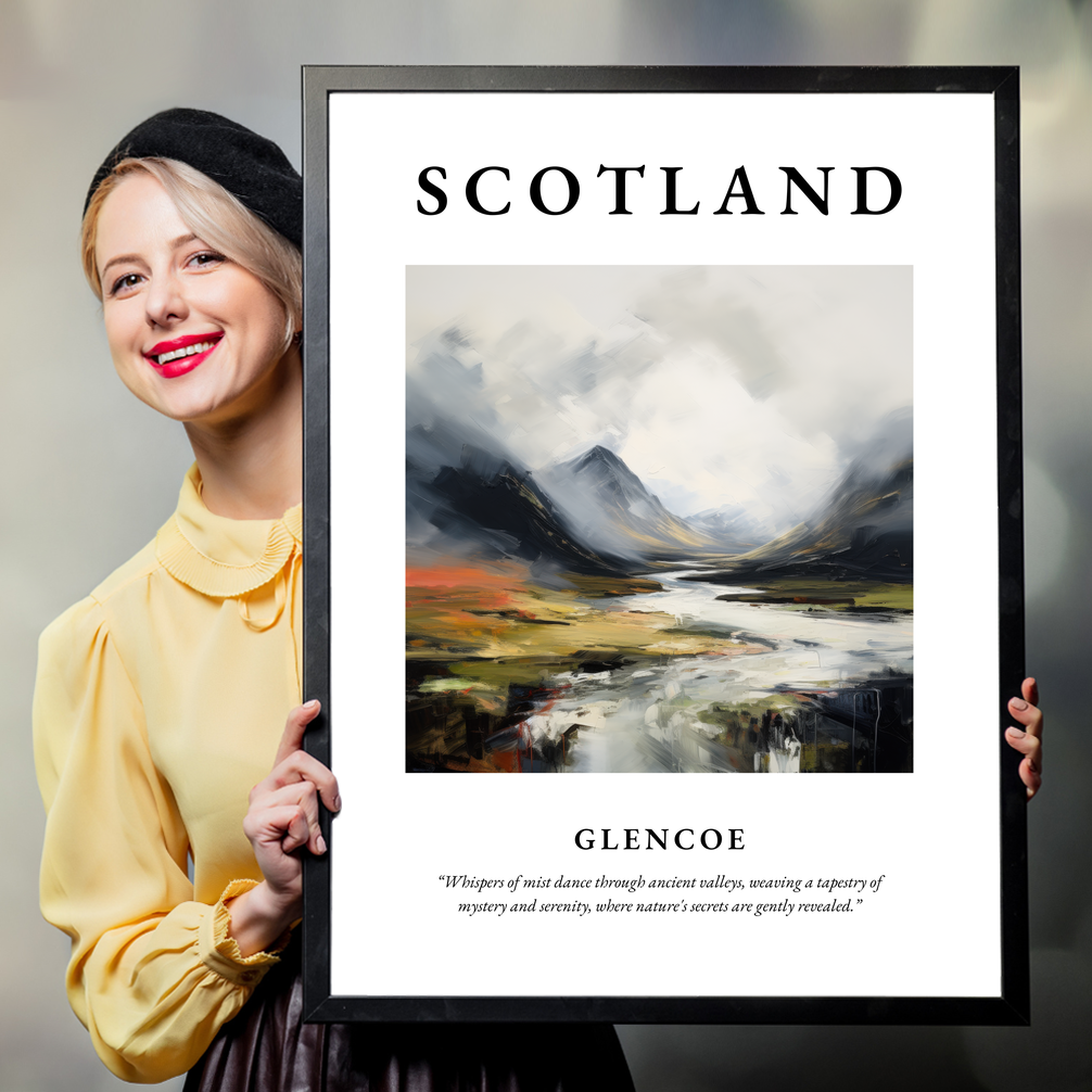 Person holding a poster of Glencoe