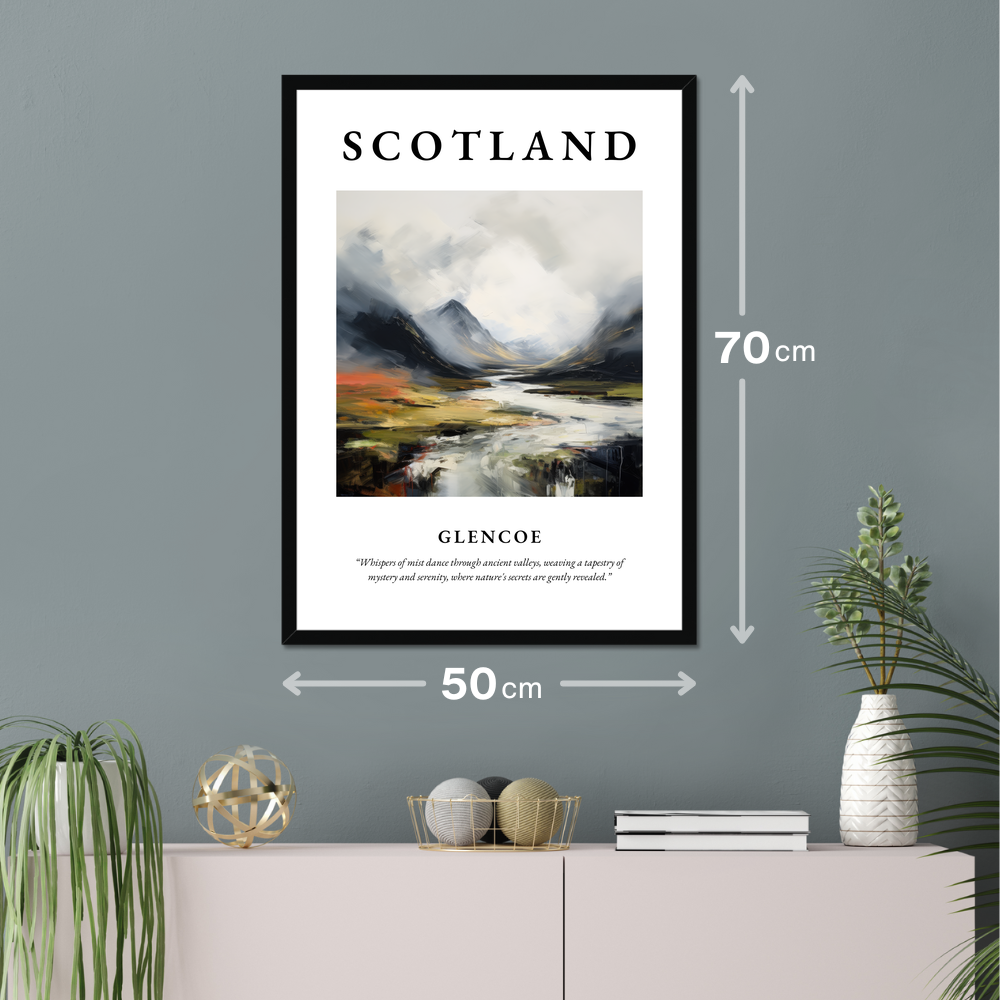 Poster of Glencoe hanging on a wall