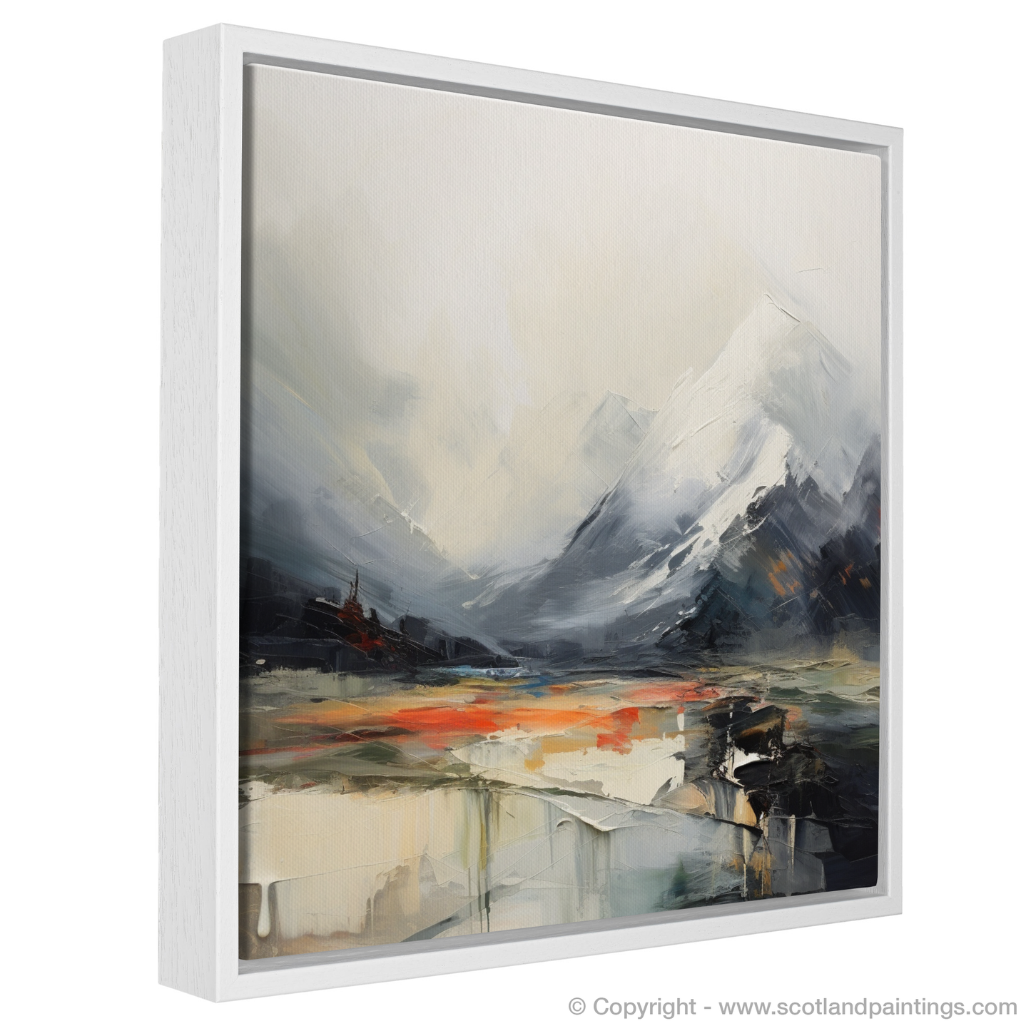 Painting and Art Print of Rolling fog in Glencoe entitled "Mystic Majesty of Glencoe: An Expressionist Homage".