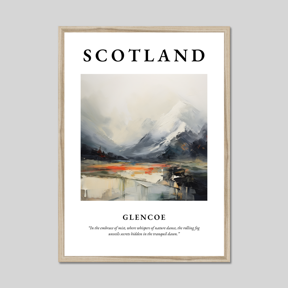 Poster in a natural frame with the word Scotland