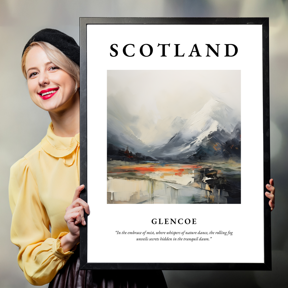 Person holding a poster of Glencoe