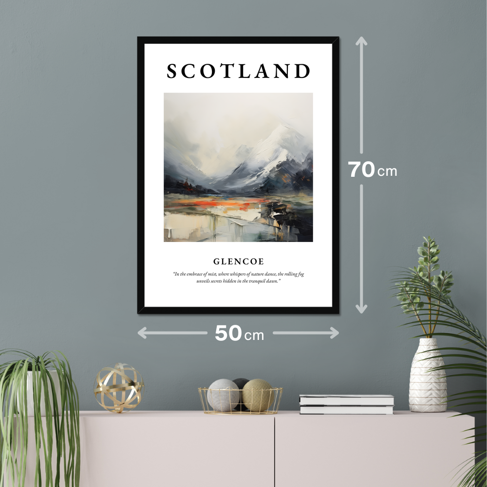 Poster of Glencoe hanging on a wall