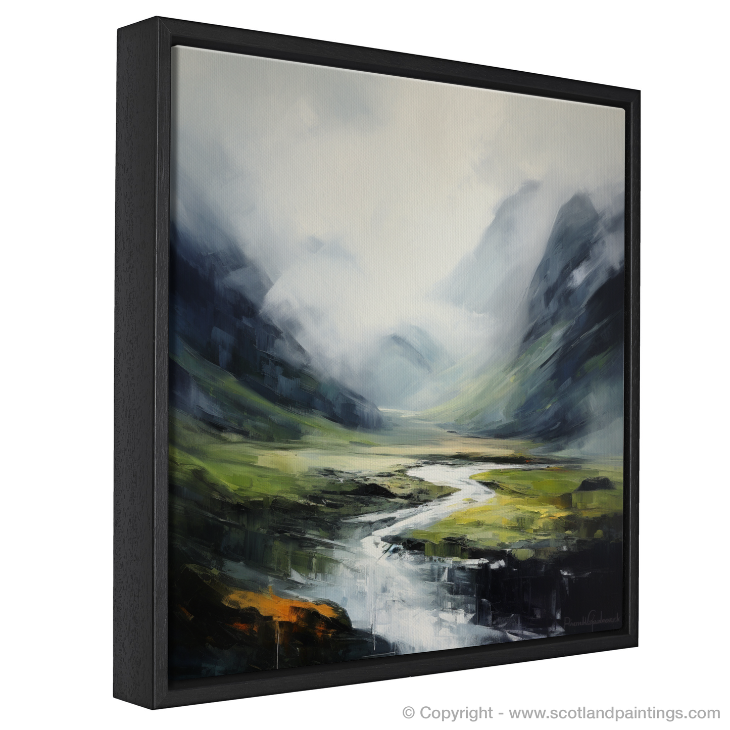 Painting and Art Print of Rolling fog in Glencoe entitled "Mystic Mists of Glencoe".