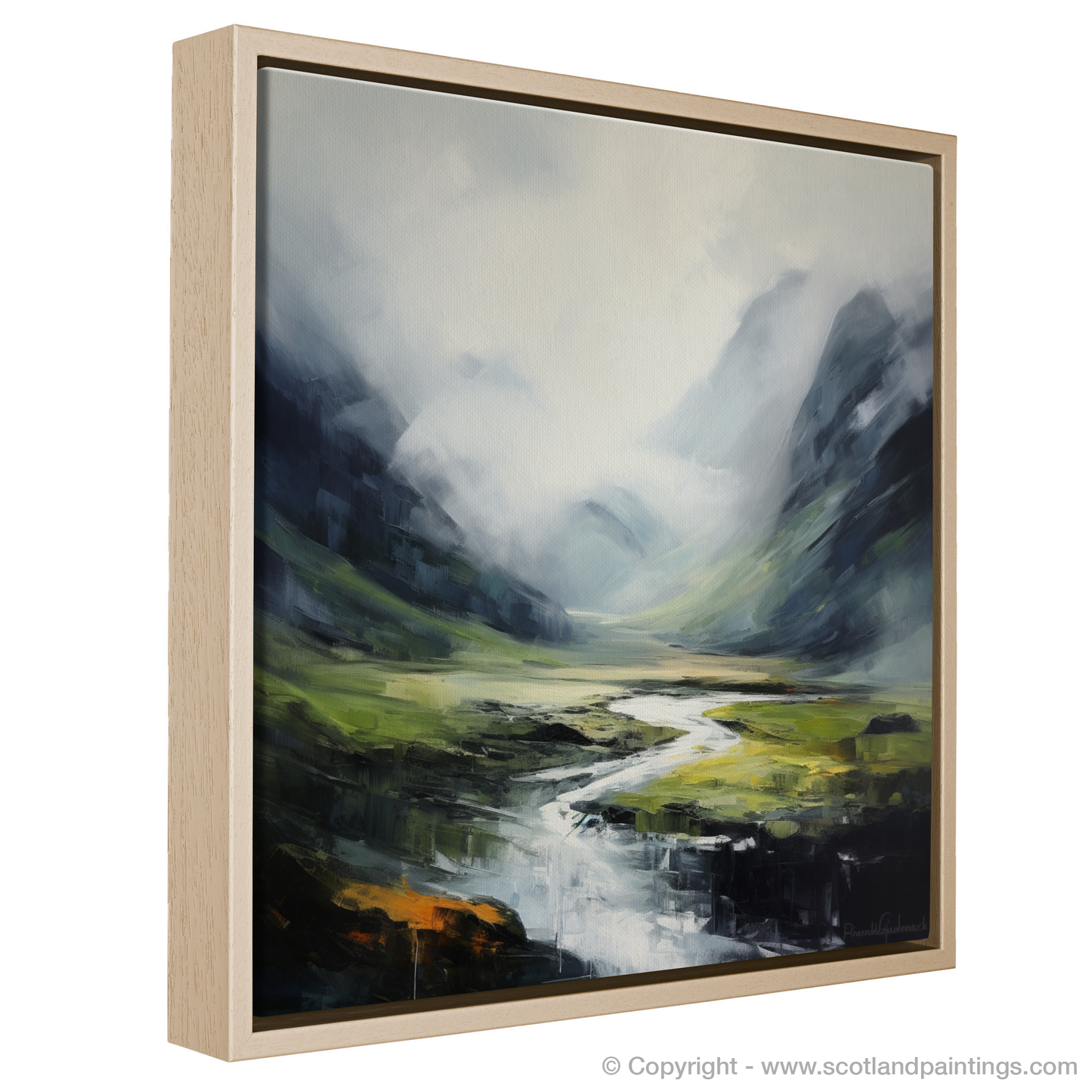 Painting and Art Print of Rolling fog in Glencoe entitled "Mystic Mists of Glencoe".