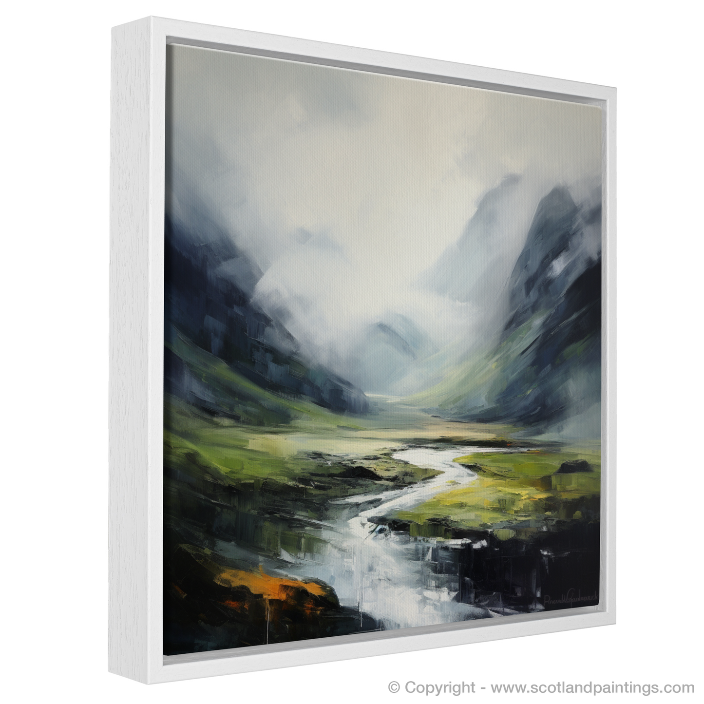 Painting and Art Print of Rolling fog in Glencoe entitled "Mystic Mists of Glencoe".