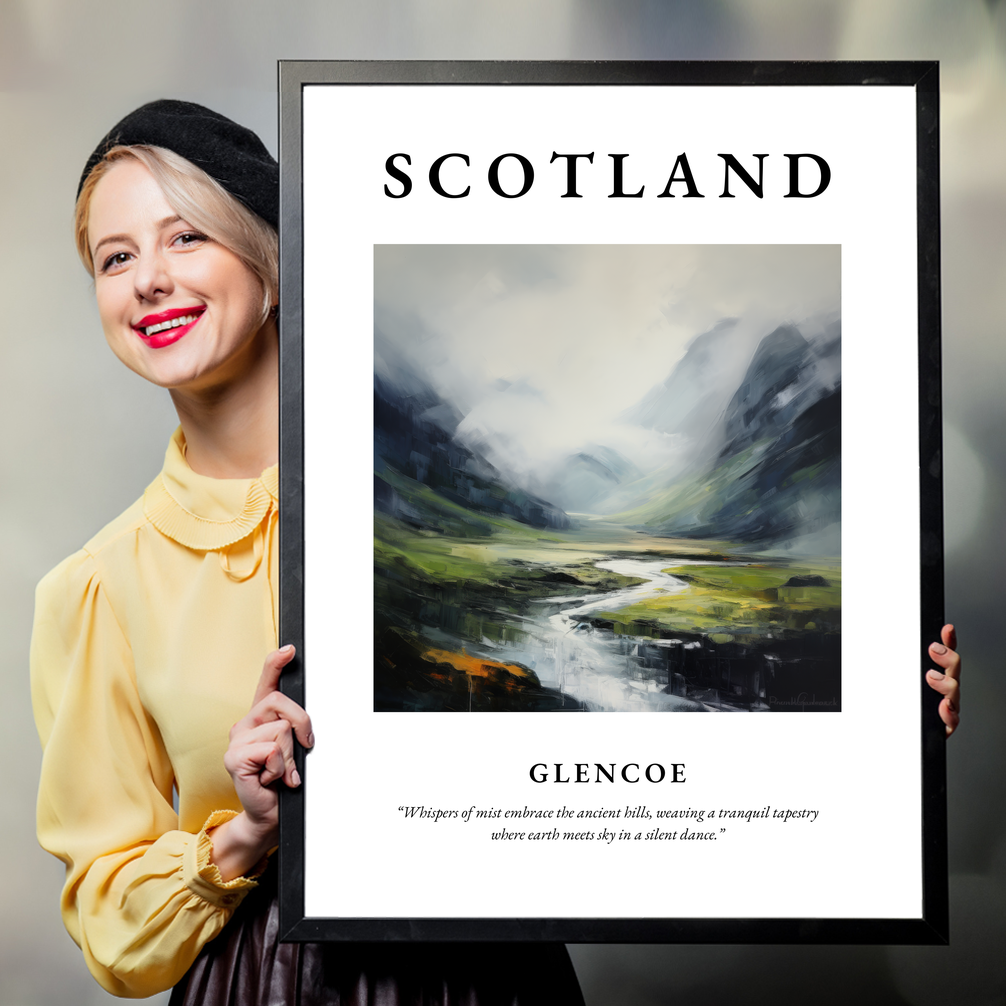 Person holding a poster of Glencoe