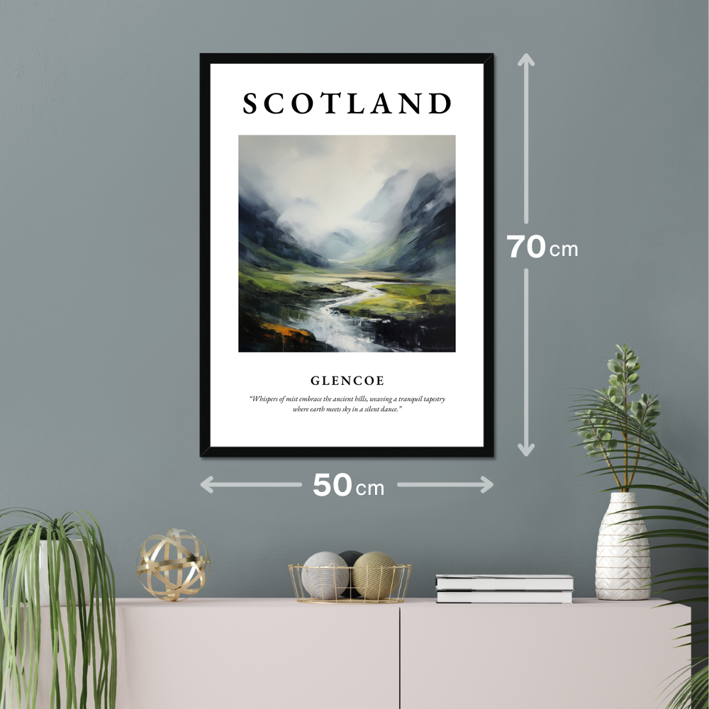 Poster of Glencoe hanging on a wall