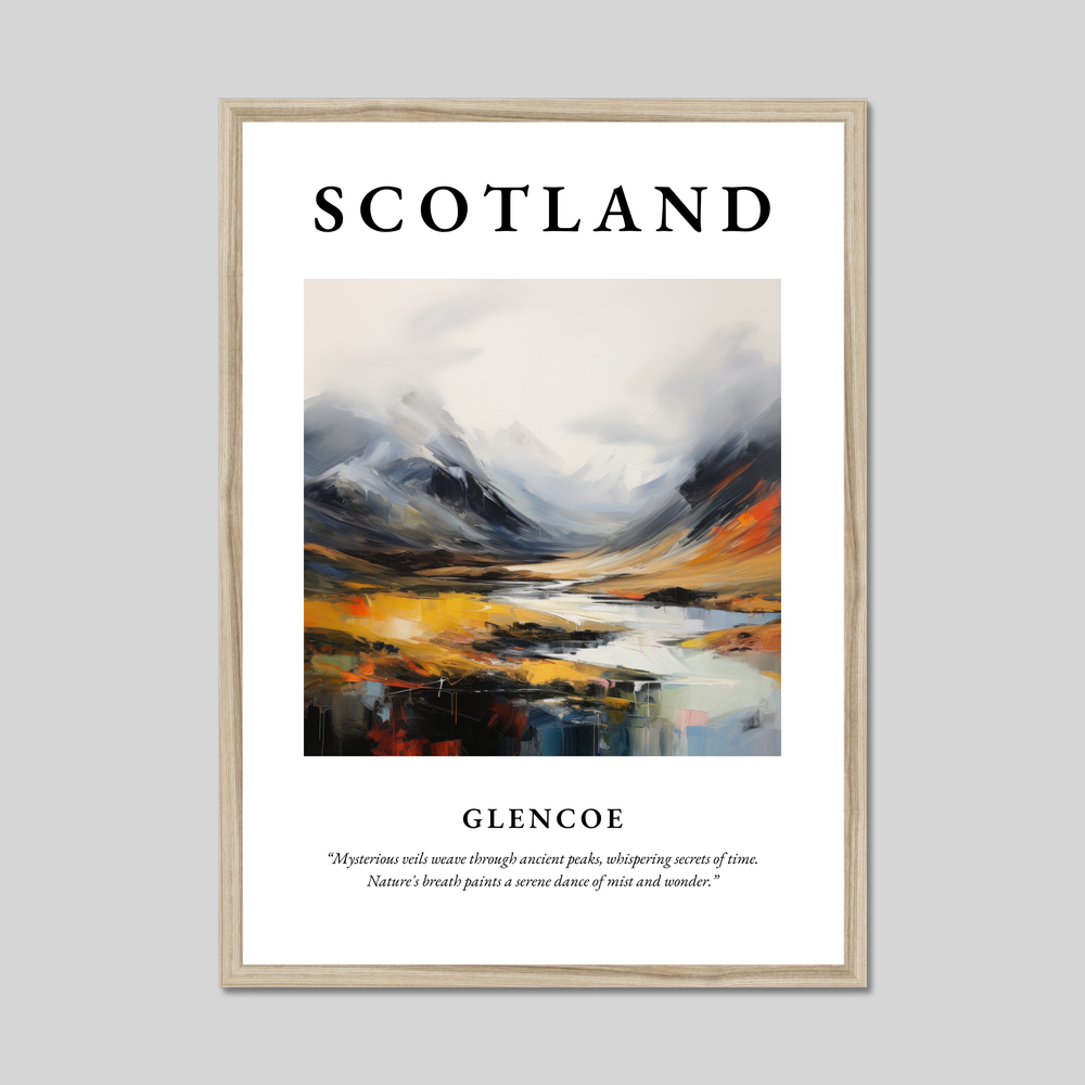 Poster in a natural frame with the word Scotland