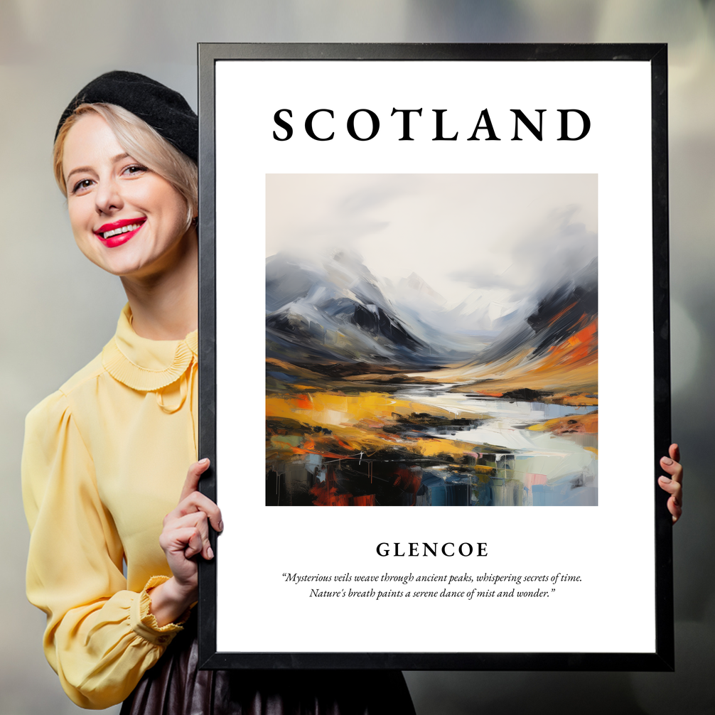 Person holding a poster of Glencoe