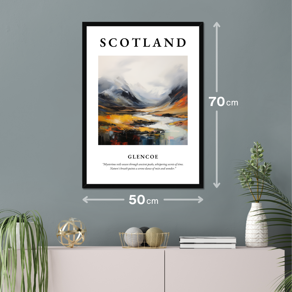 Poster of Glencoe hanging on a wall