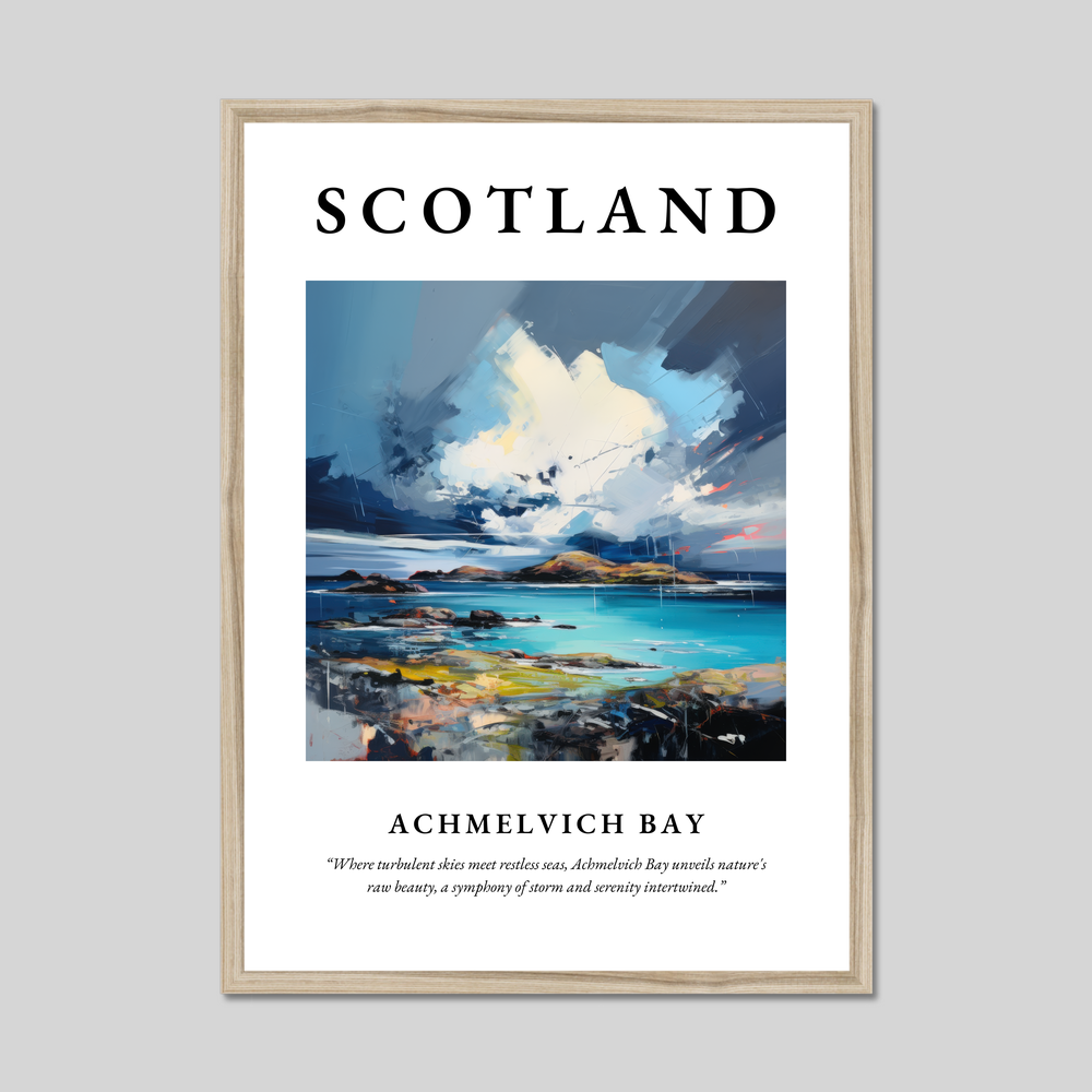 Poster in a natural frame with the word Scotland