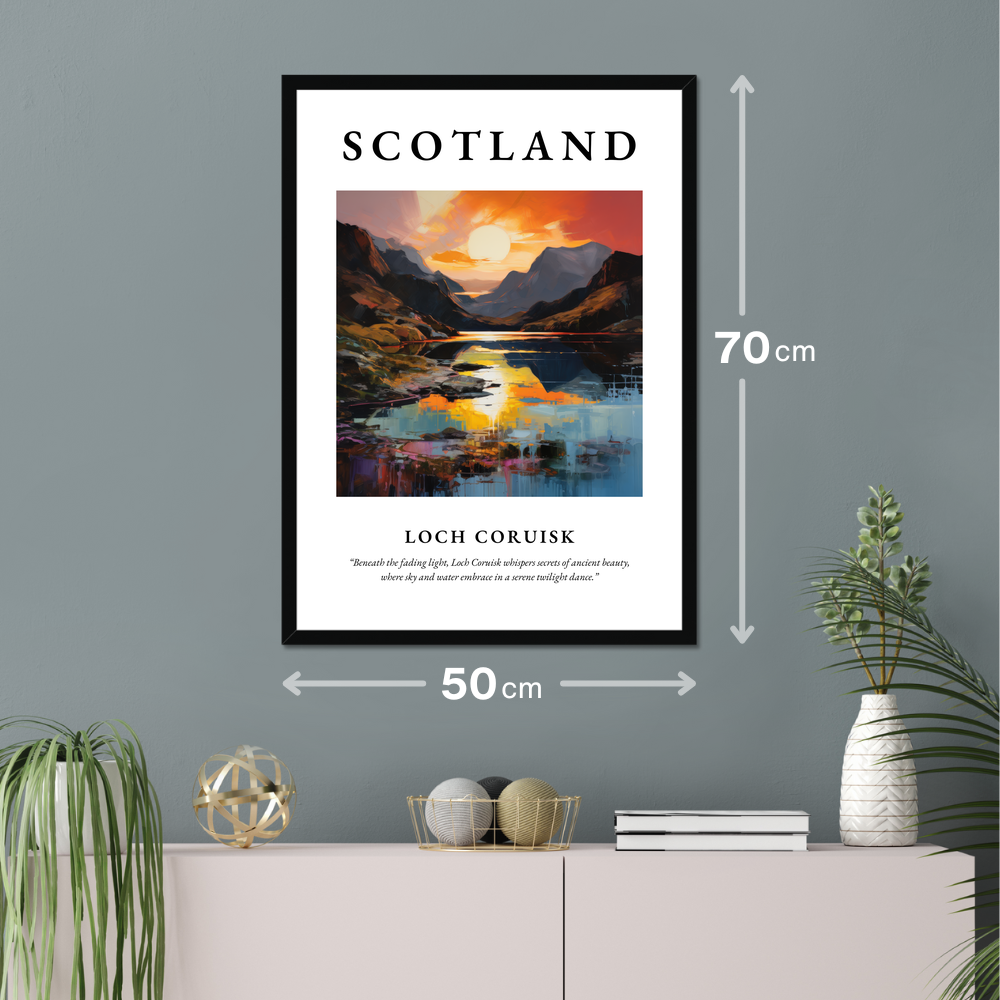 Poster of Loch Coruisk hanging on a wall