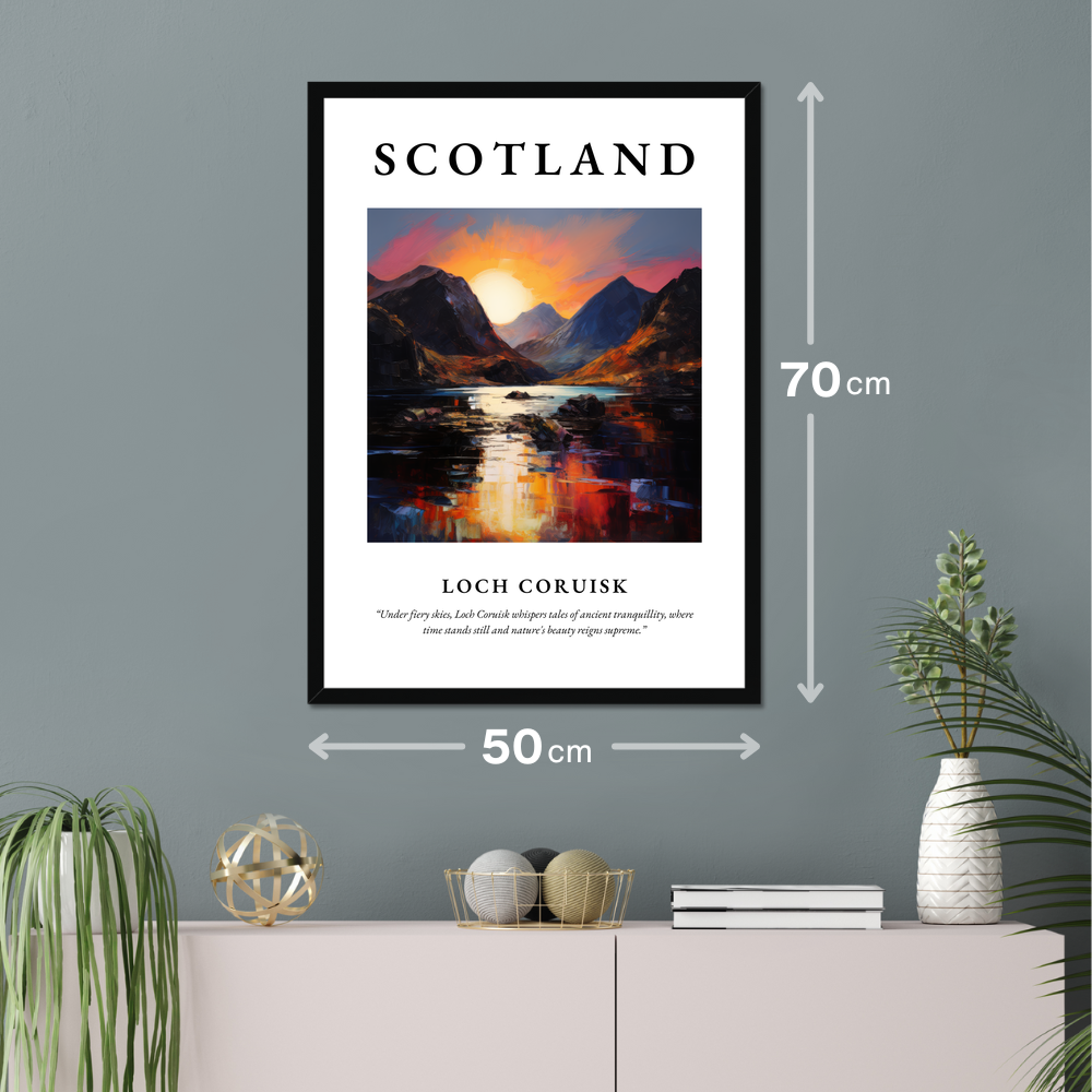 Poster of Loch Coruisk hanging on a wall