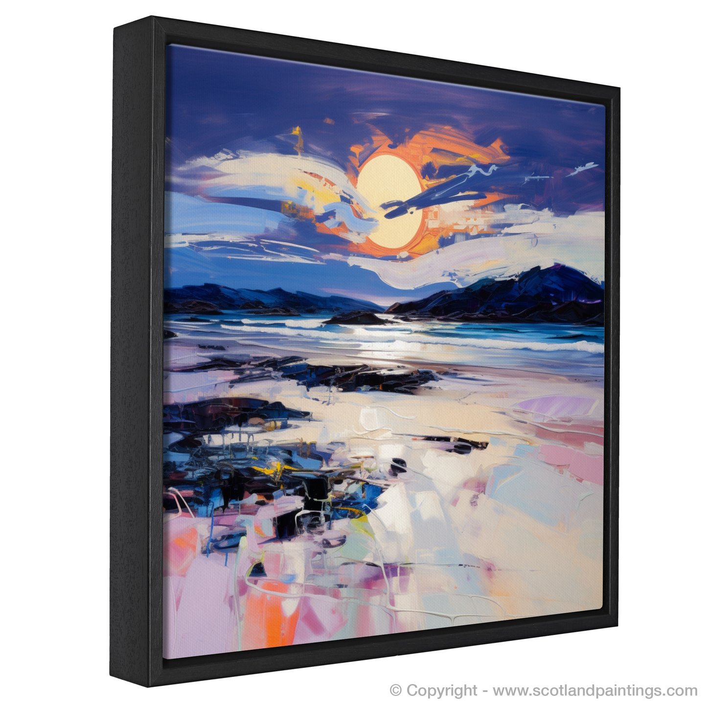 Painting and Art Print of Traigh Mhor at dusk entitled "Dusk Embrace at Traigh Mhor".