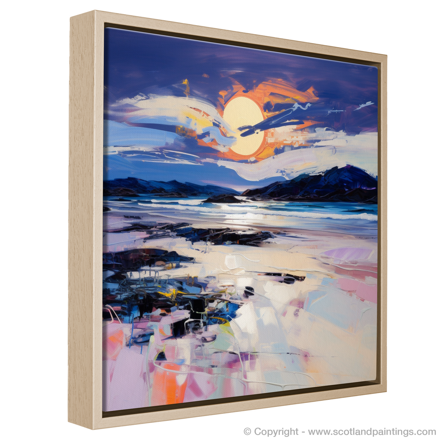 Painting and Art Print of Traigh Mhor at dusk entitled "Dusk Embrace at Traigh Mhor".