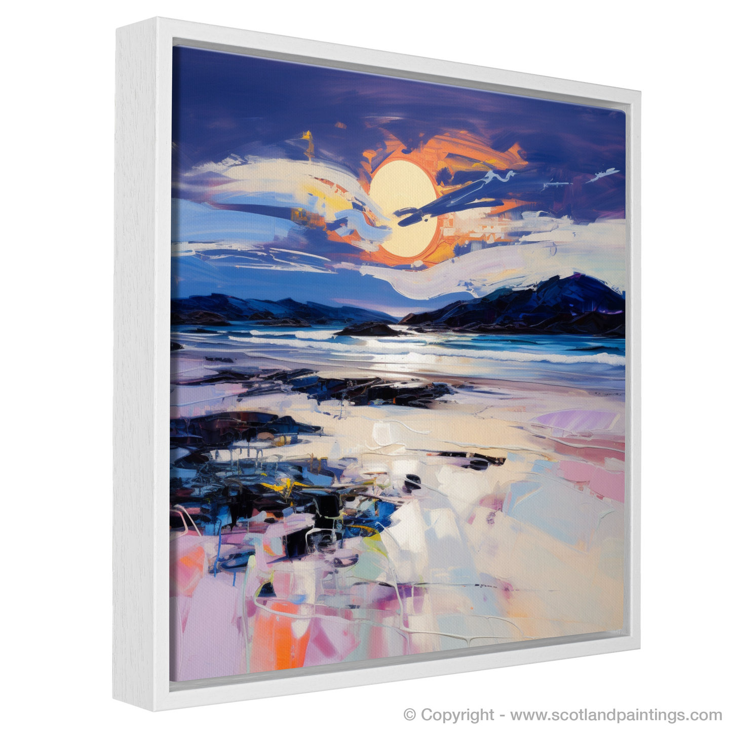 Painting and Art Print of Traigh Mhor at dusk entitled "Dusk Embrace at Traigh Mhor".