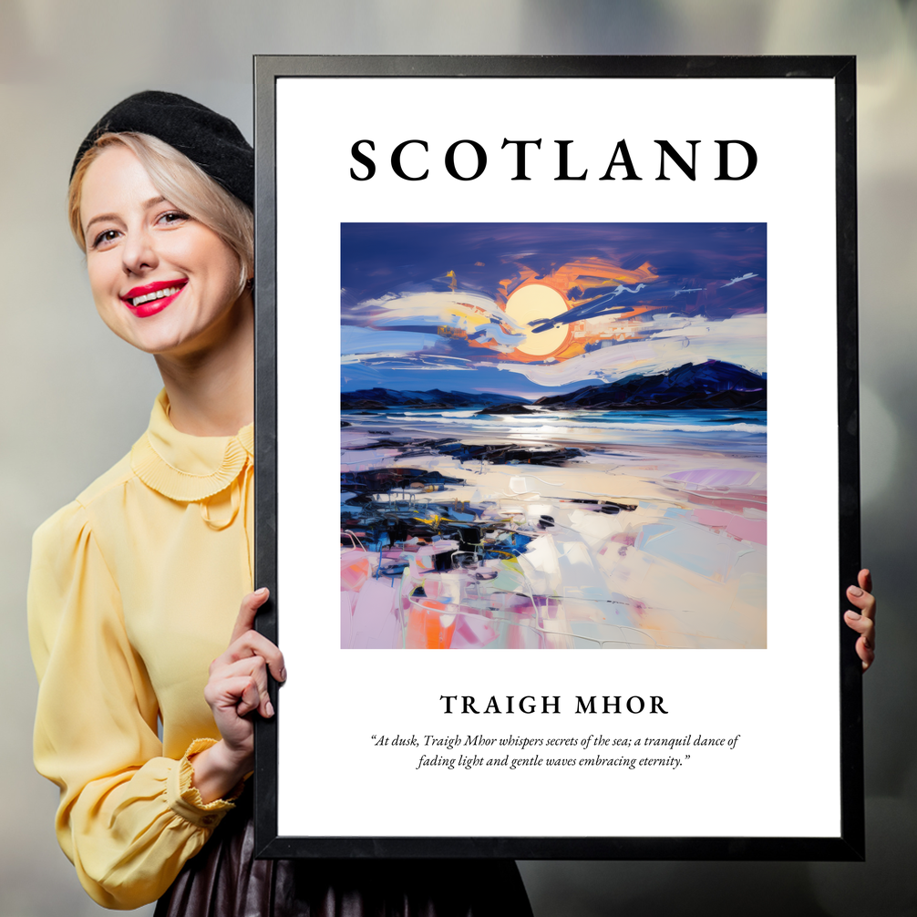 Person holding a poster of Traigh Mhor