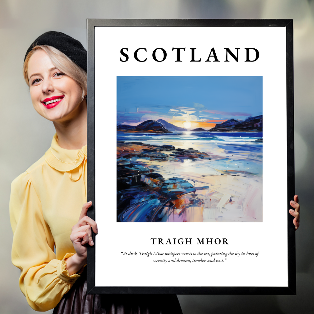 Person holding a poster of Traigh Mhor