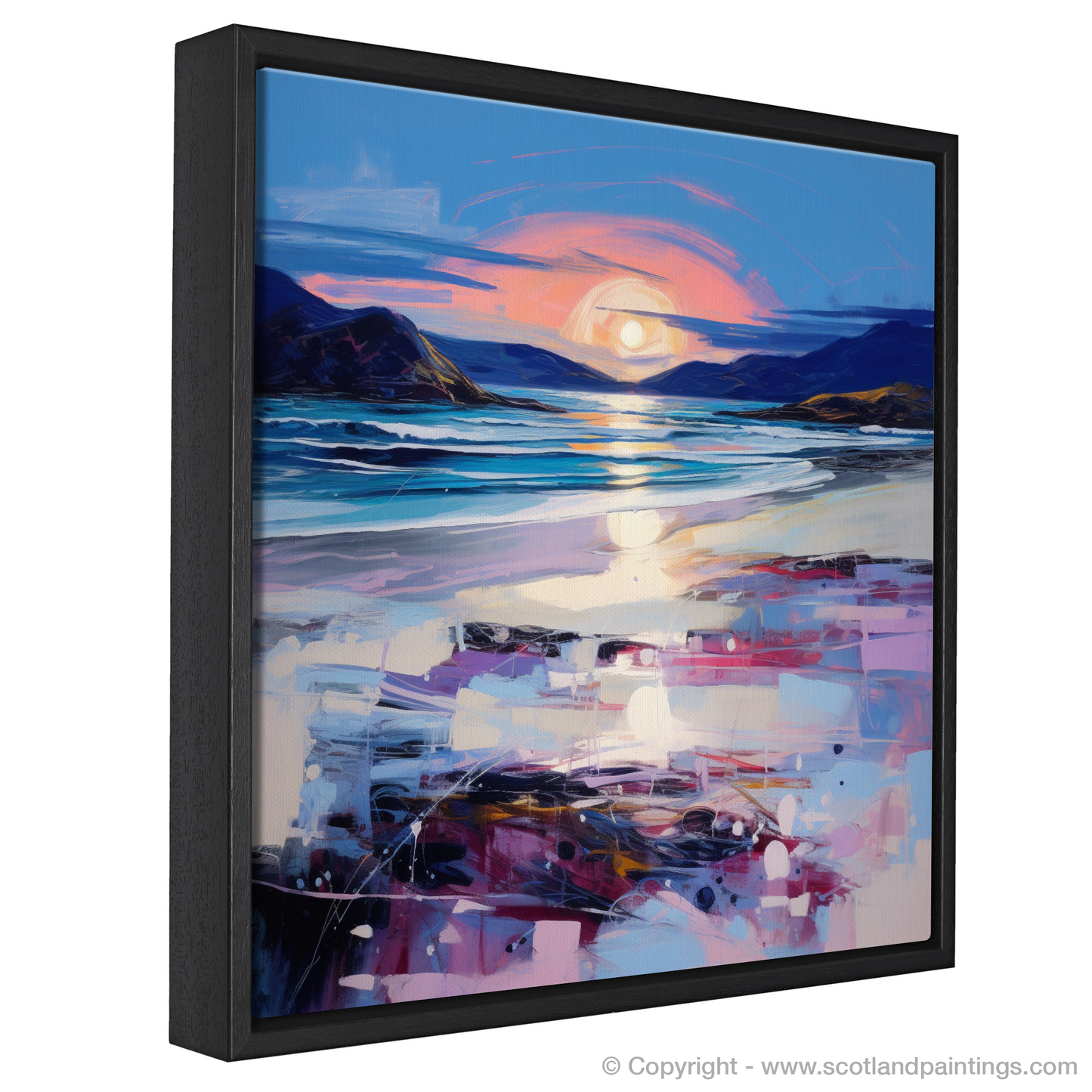 Painting and Art Print of Traigh Mhor at dusk entitled "Dusk Embrace at Traigh Mhor".