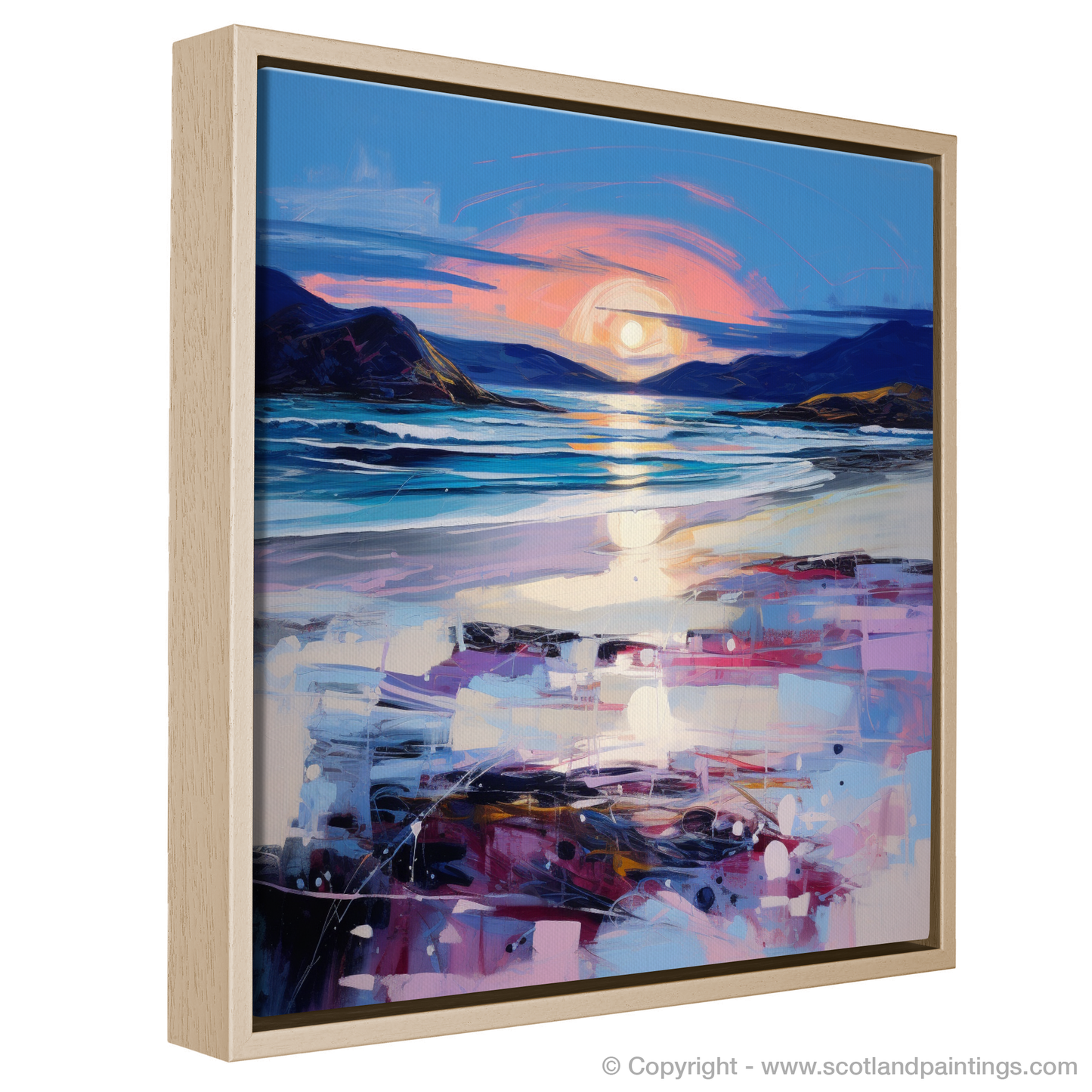 Painting and Art Print of Traigh Mhor at dusk entitled "Dusk Embrace at Traigh Mhor".