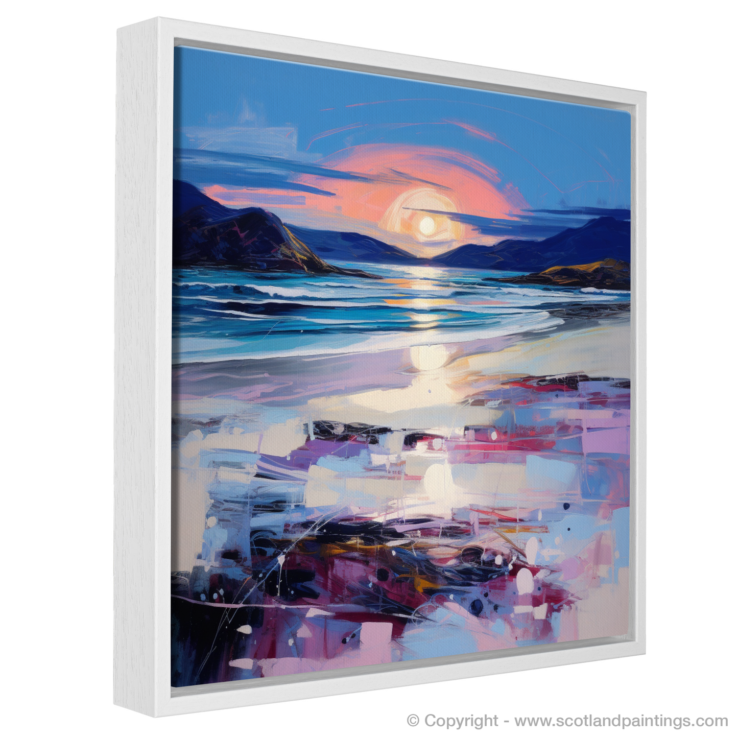 Painting and Art Print of Traigh Mhor at dusk entitled "Dusk Embrace at Traigh Mhor".