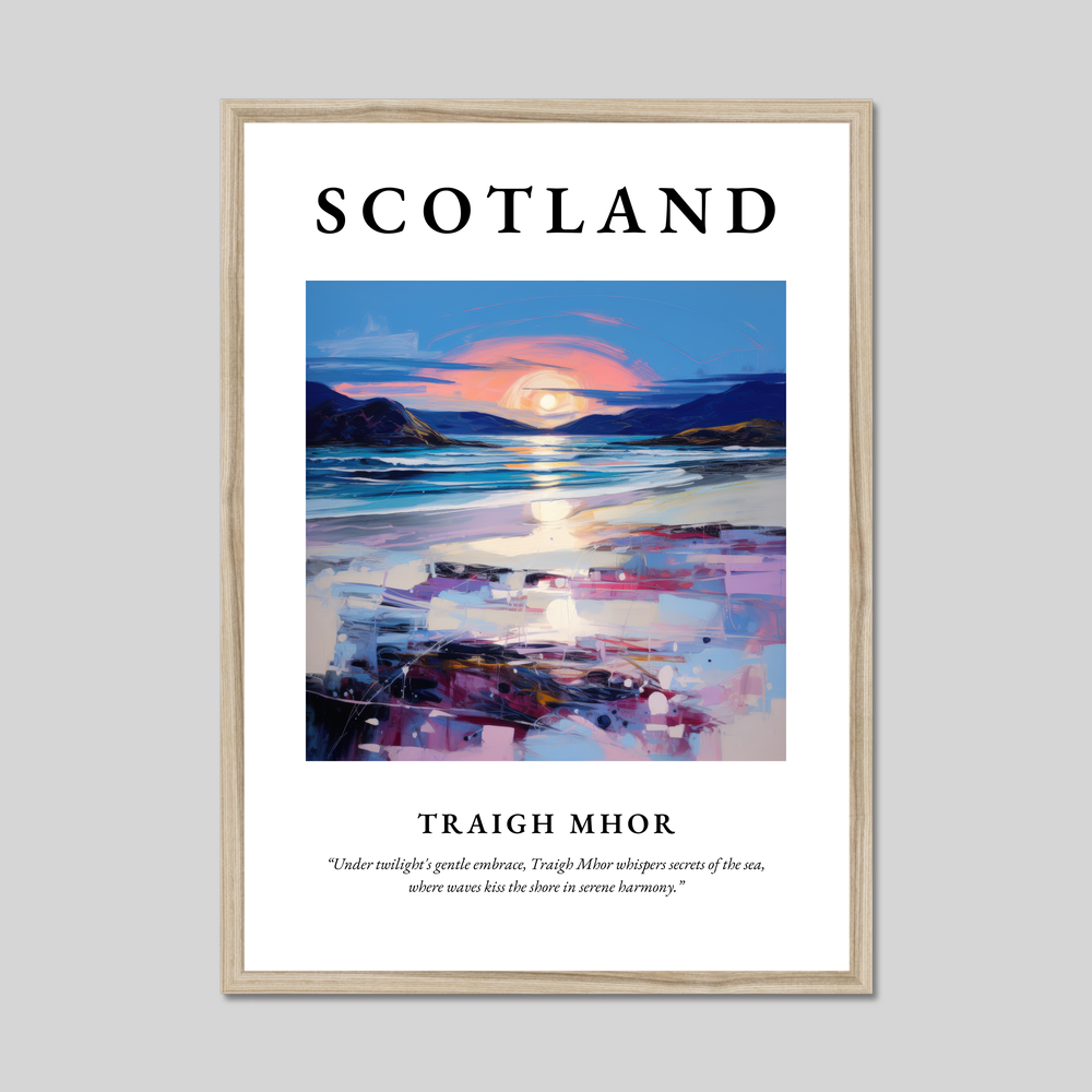 Poster in a natural frame with the word Scotland