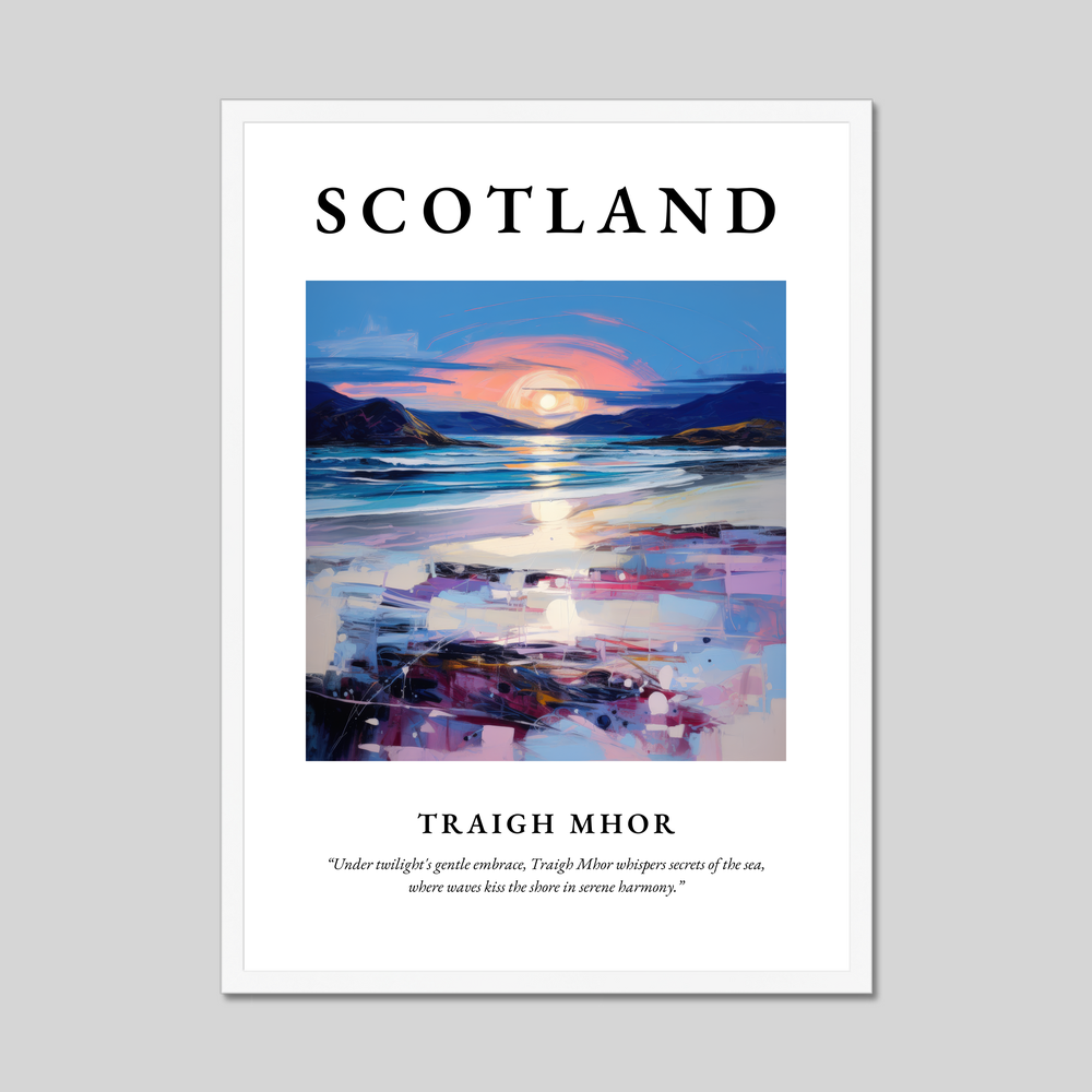 Poster in a white frame with the word Scotland