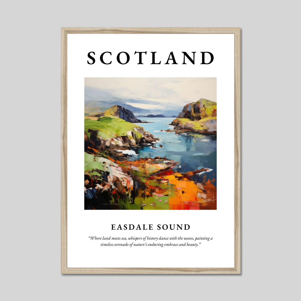 Poster in a natural frame with the word Scotland