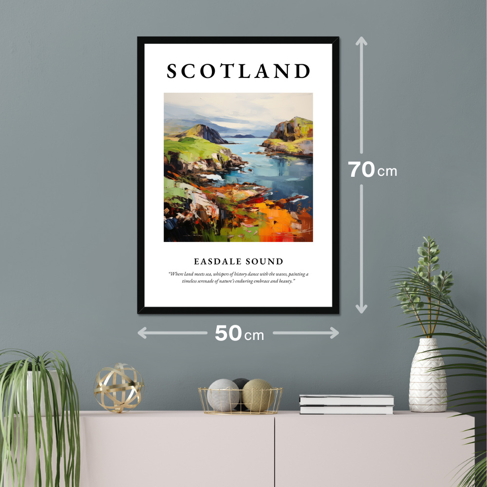 Poster of Easdale Sound hanging on a wall