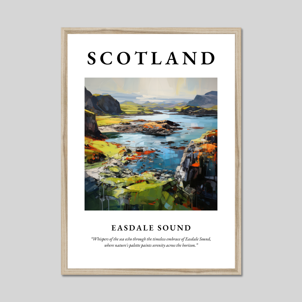 Poster in a natural frame with the word Scotland