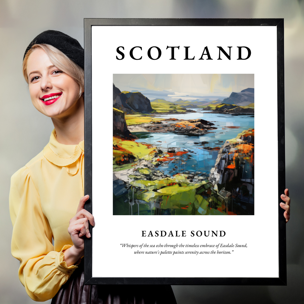 Person holding a poster of Easdale Sound