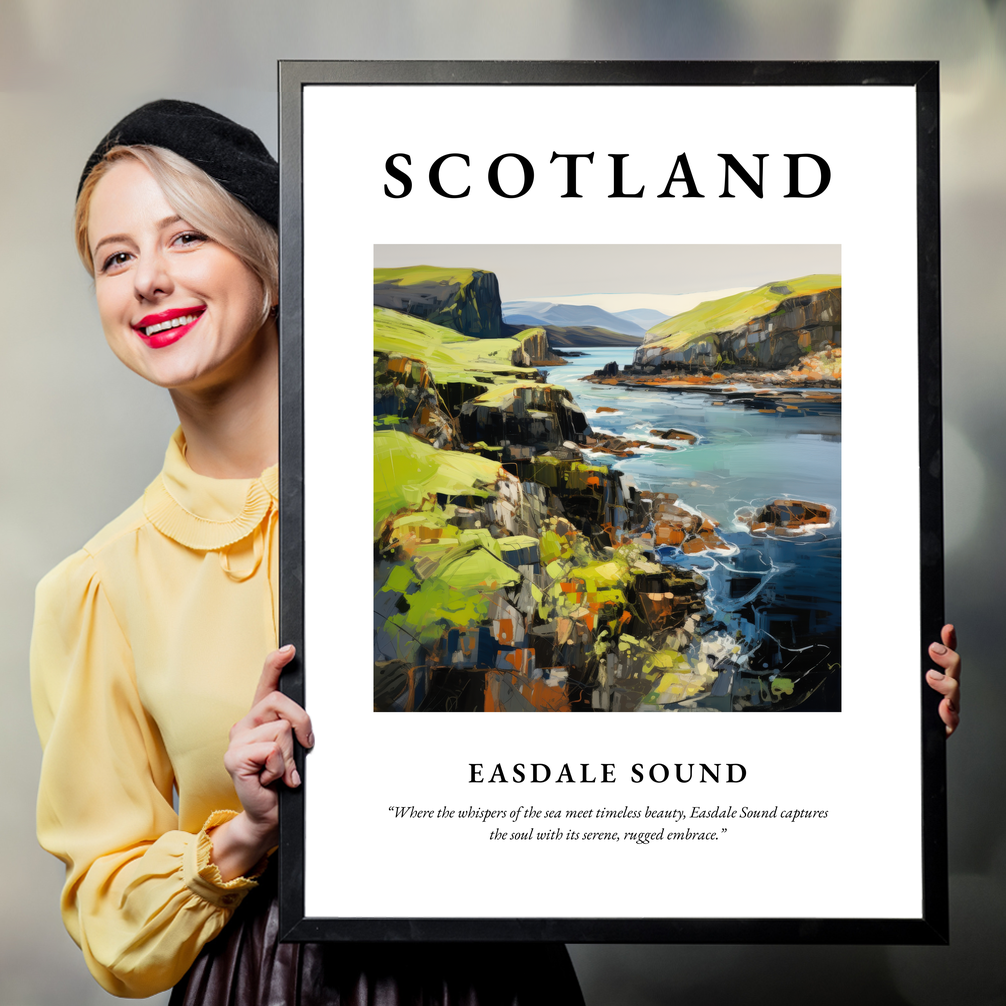 Person holding a poster of Easdale Sound