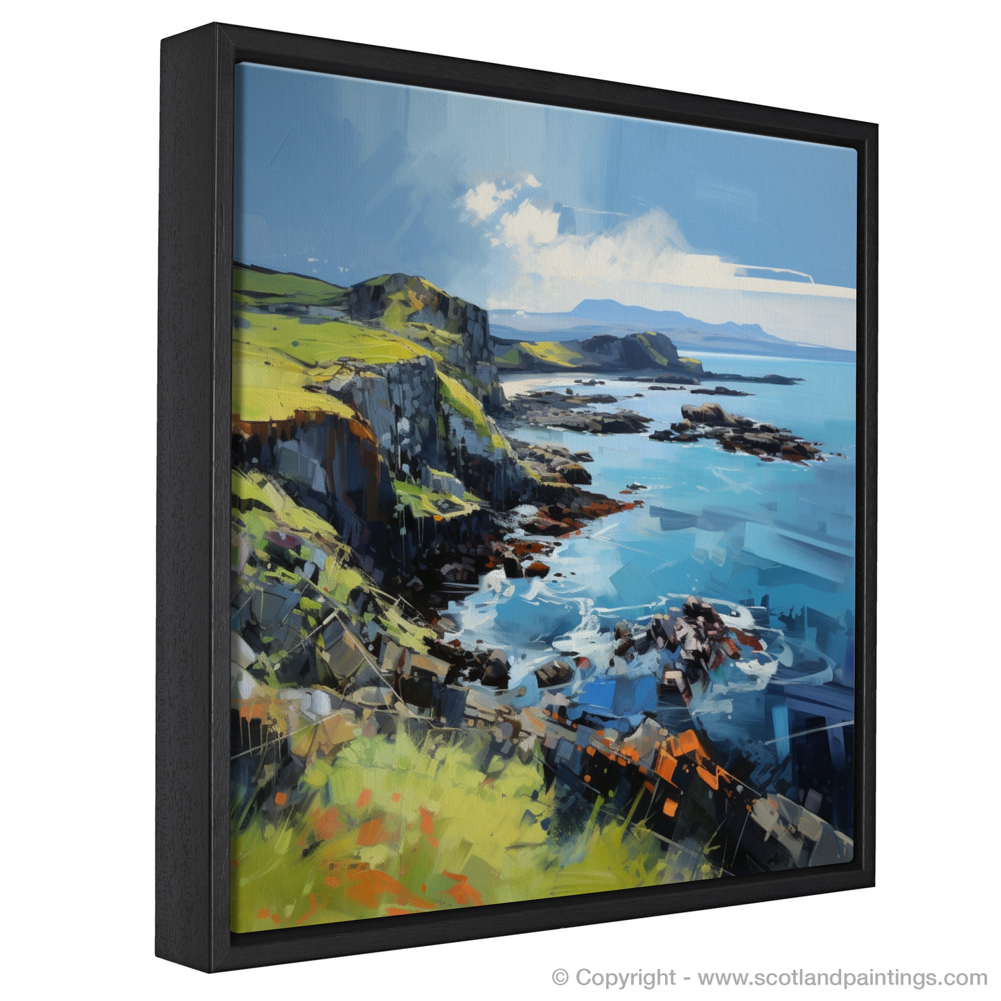 Painting and Art Print of Easdale Sound, Easdale, Argyll and Bute entitled "Easdale Sound: An Expressionist Ode to Argyll's Wild Coast".