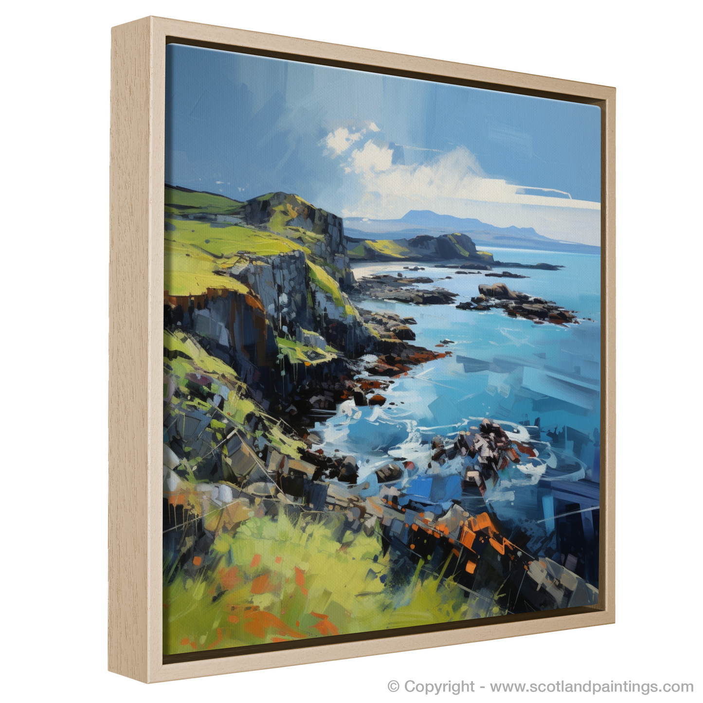 Painting and Art Print of Easdale Sound, Easdale, Argyll and Bute entitled "Easdale Sound: An Expressionist Ode to Argyll's Wild Coast".