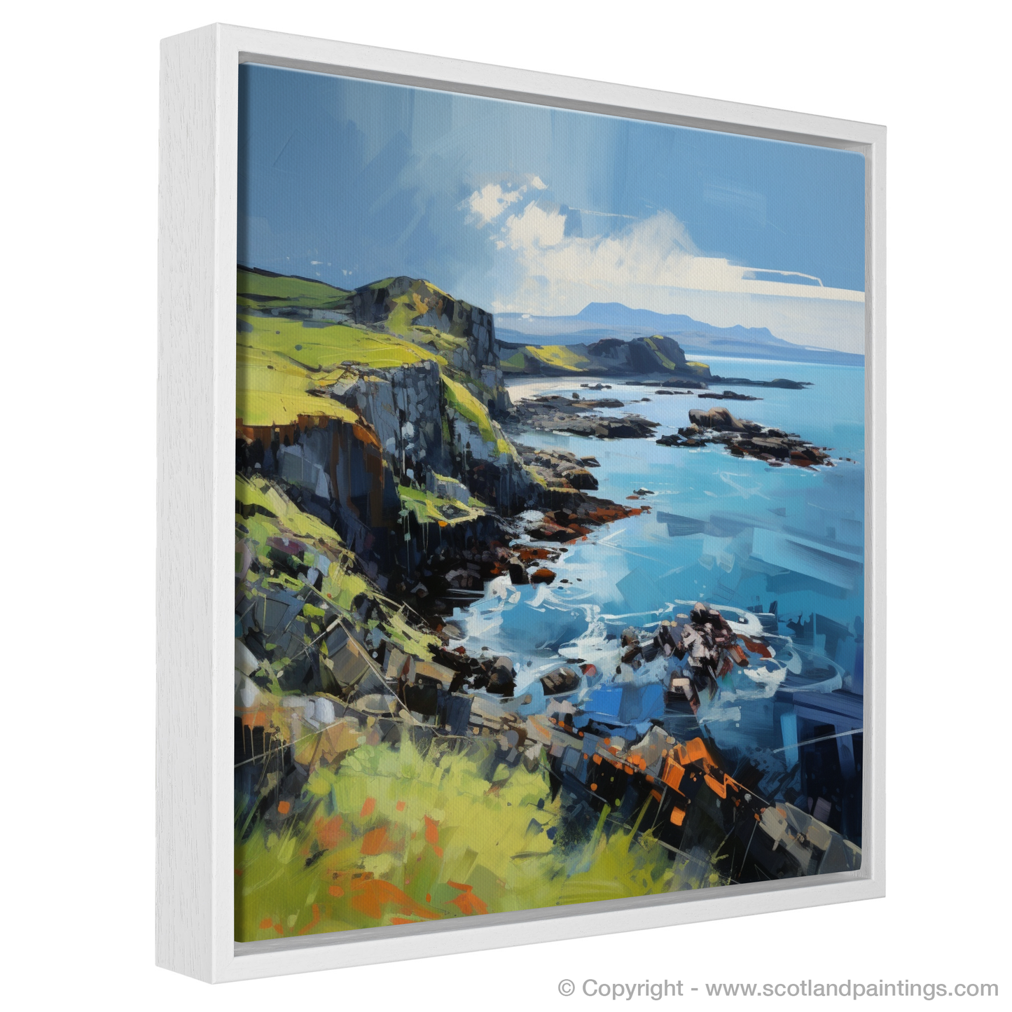 Painting and Art Print of Easdale Sound, Easdale, Argyll and Bute entitled "Easdale Sound: An Expressionist Ode to Argyll's Wild Coast".