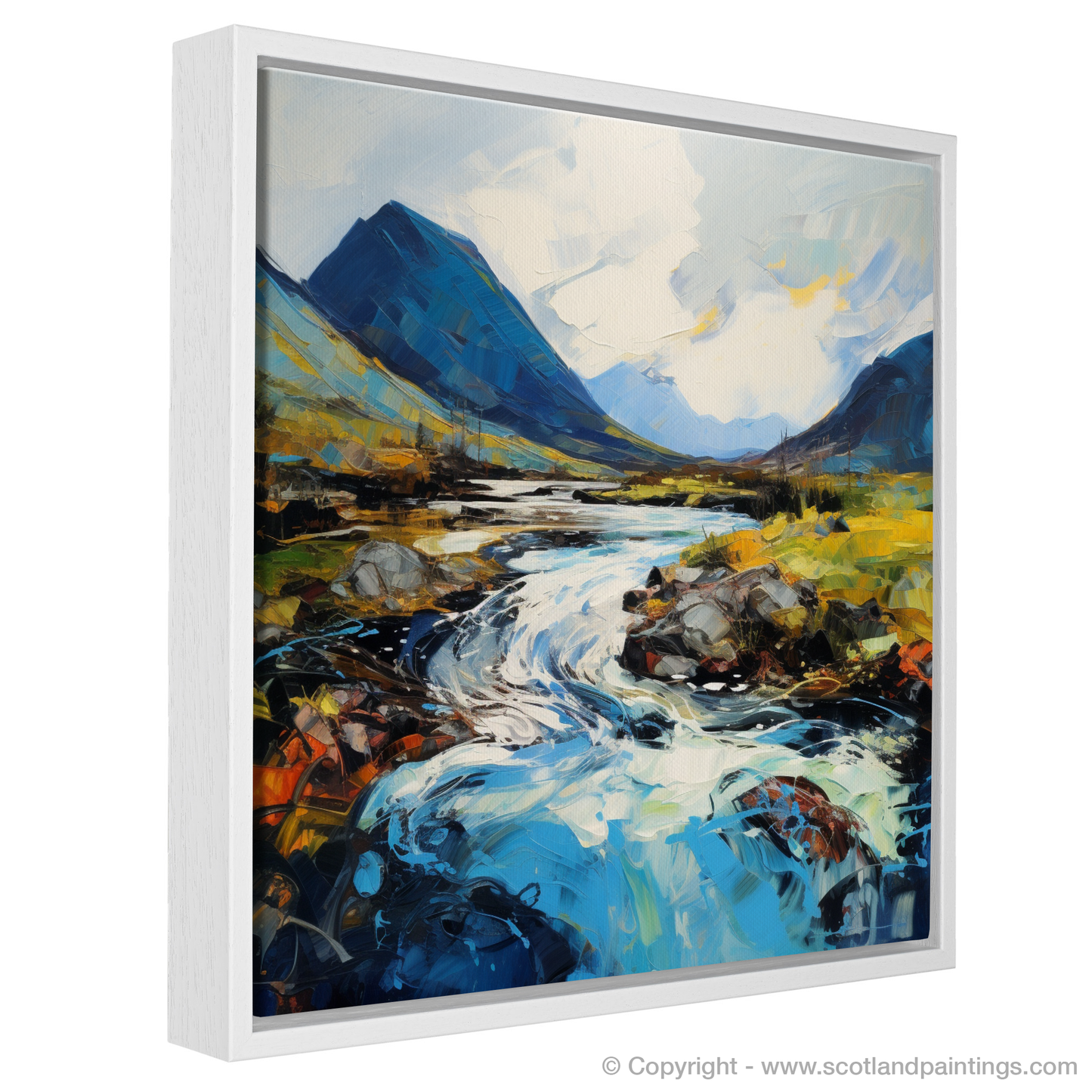 Painting and Art Print of River Etive, Argyll and Bute. Majestic Etive: An Expressionist Journey Through the Scottish Highlands.