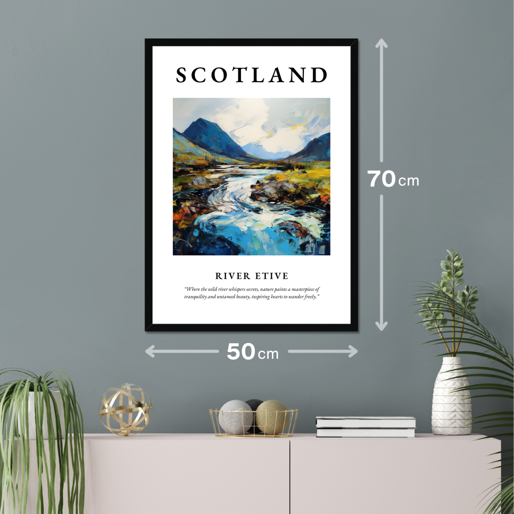 Poster of River Etive hanging on a wall